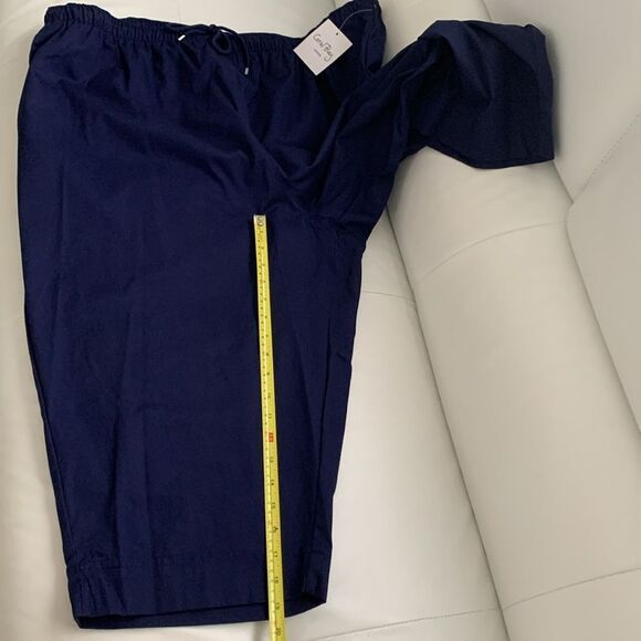 NWT Coral Bay Navy Blue Capri Pants Pockets Elastic Waist Drawstring Size 3X - Picture 5 of 9
